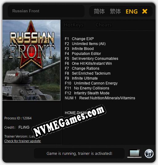 Russian Front: Trainer +13 [v1.4]