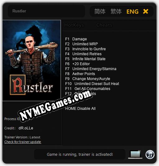 Rustler: Trainer +12 [v1.4]