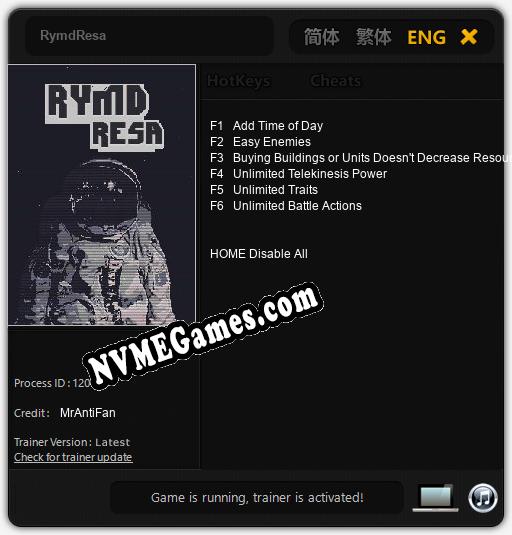 Treinador liberado para RymdResa [v1.0.6]