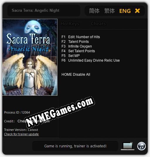 Sacra Terra: Angelic Night: Treinador (V1.0.59)