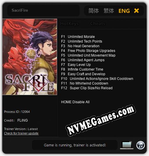 SacriFire: Cheats, Trainer +12 [FLiNG]