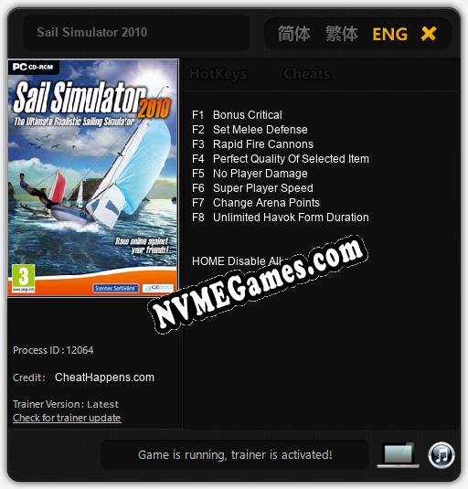 Treinador liberado para Sail Simulator 2010 [v1.0.8]