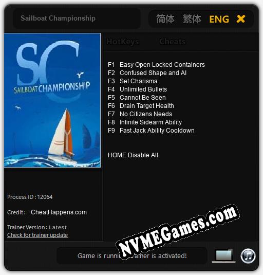 Treinador liberado para Sailboat Championship [v1.0.8]