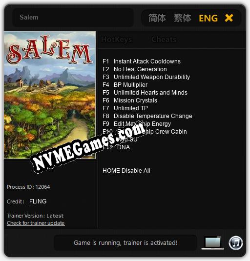 Salem: Cheats, Trainer +12 [FLiNG]