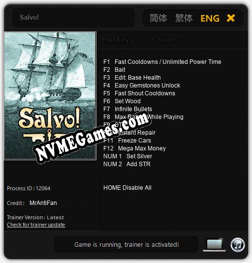 Salvo!: Trainer +14 [v1.7]