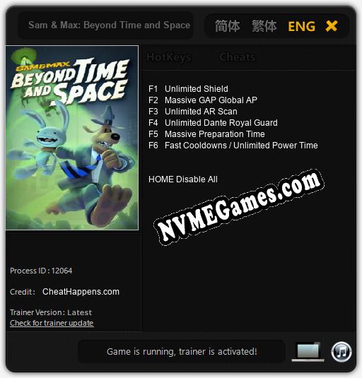 Sam & Max: Beyond Time and Space: Treinador (V1.0.35)