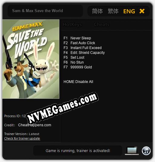 Sam & Max Save the World: Trainer +7 [v1.3]