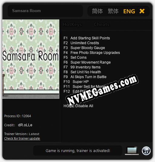 Samsara Room: Cheats, Trainer +12 [dR.oLLe]