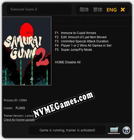 Samurai Gunn 2: Treinador (V1.0.7)