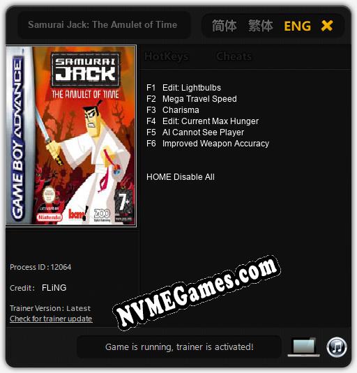 Samurai Jack: The Amulet of Time: Cheats, Trainer +6 [FLiNG]