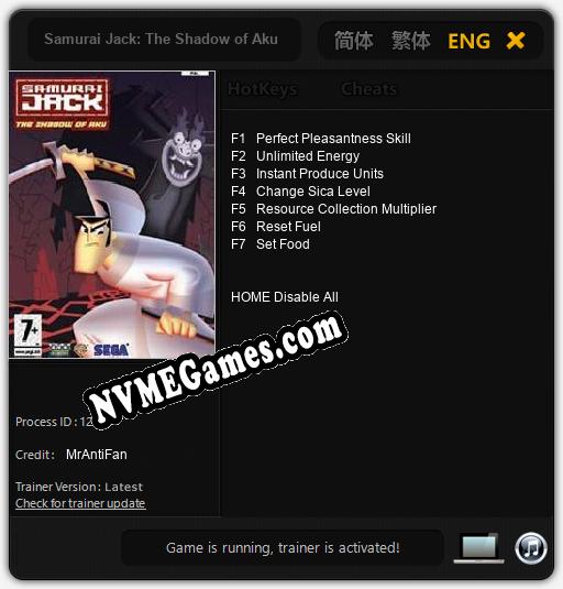 Samurai Jack: The Shadow of Aku: Cheats, Trainer +7 [MrAntiFan]