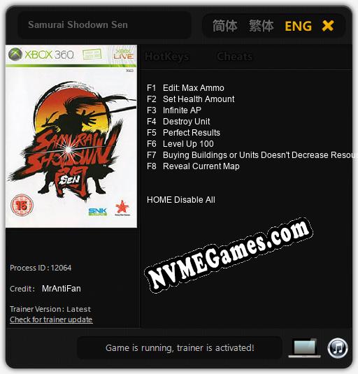 Samurai Shodown Sen: Treinador (V1.0.87)