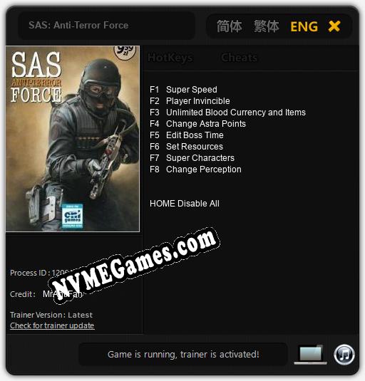 SAS: Anti-Terror Force: Trainer +8 [v1.6]