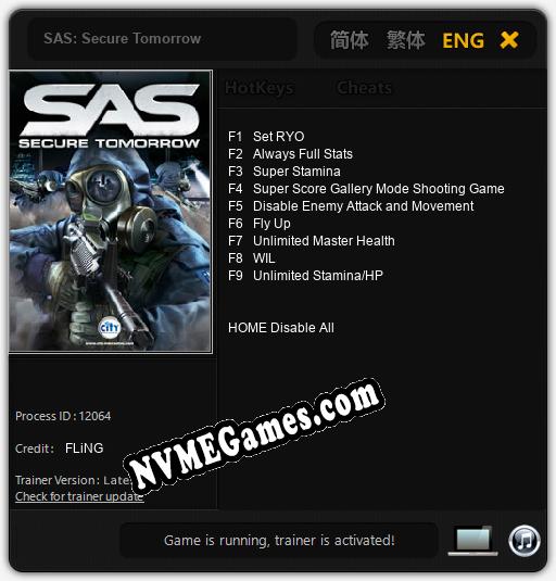 SAS: Secure Tomorrow: Trainer +9 [v1.3]