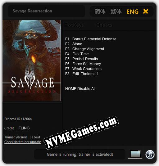 Savage Resurrection: Trainer +8 [v1.9]