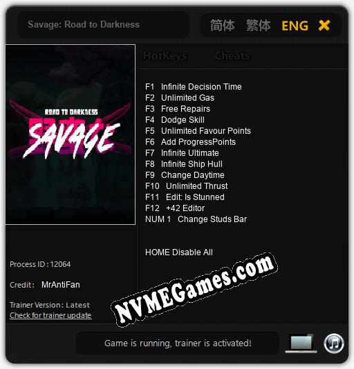 Savage: Road to Darkness: Trainer +13 [v1.6]