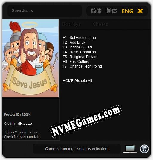 Save Jesus: Cheats, Trainer +7 [dR.oLLe]