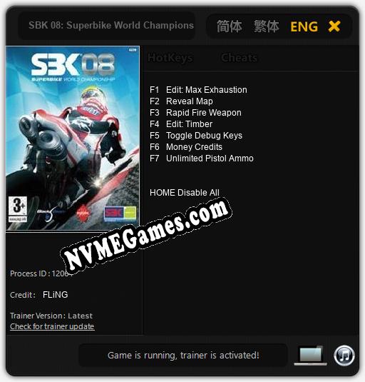 SBK 08: Superbike World Championship 08: Cheats, Trainer +7 [FLiNG]