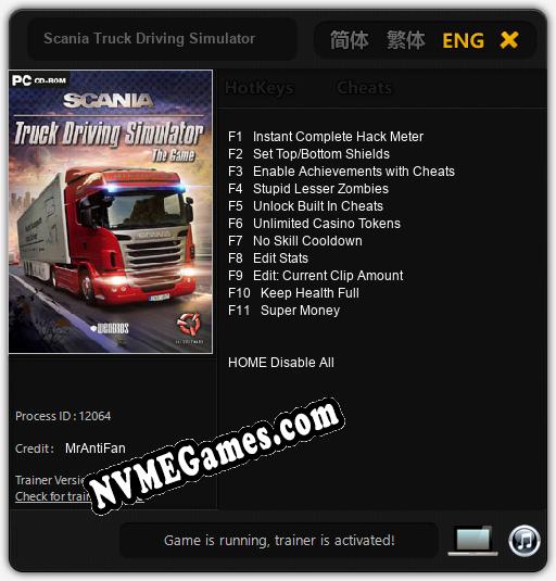 Treinador liberado para Scania Truck Driving Simulator [v1.0.2]