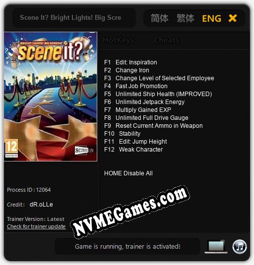 Scene It? Bright Lights! Big Screen!: Treinador (V1.0.97)