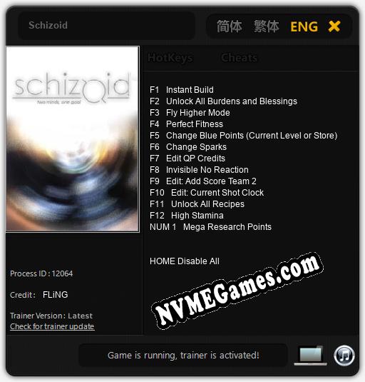 Schizoid: Trainer +13 [v1.7]