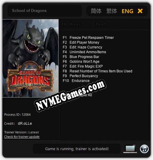 School of Dragons: Cheats, Trainer +10 [dR.oLLe]