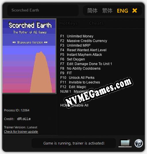 Scorched Earth: Trainer +13 [v1.9]