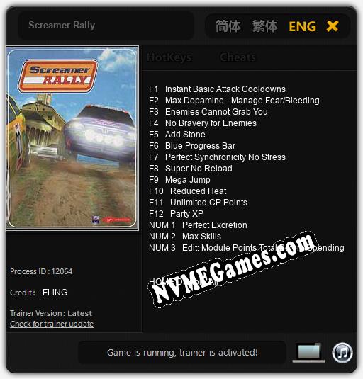 Treinador liberado para Screamer Rally [v1.0.4]