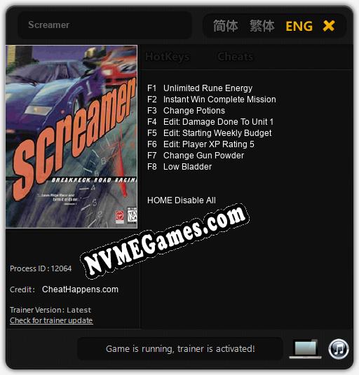 Screamer: Cheats, Trainer +8 [CheatHappens.com]