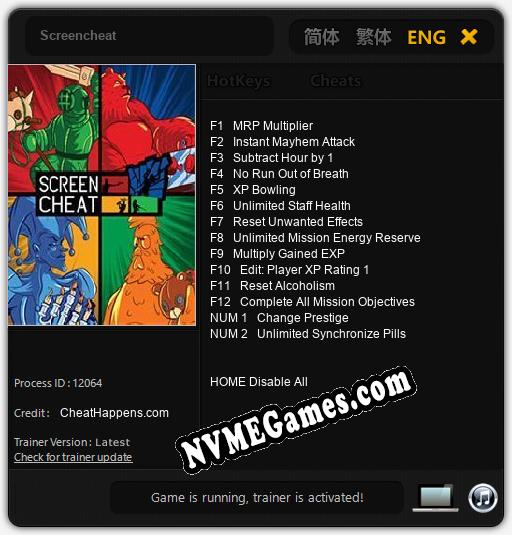 Screencheat: Cheats, Trainer +14 [CheatHappens.com]