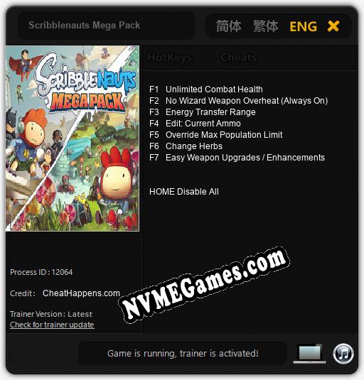 Scribblenauts Mega Pack: Trainer +7 [v1.9]