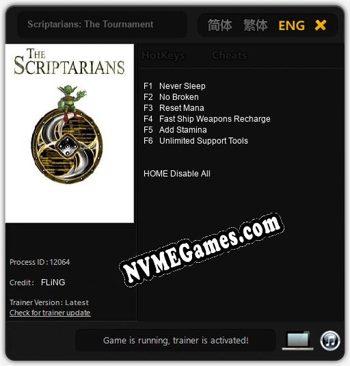 Scriptarians: The Tournament: Cheats, Trainer +6 [FLiNG]