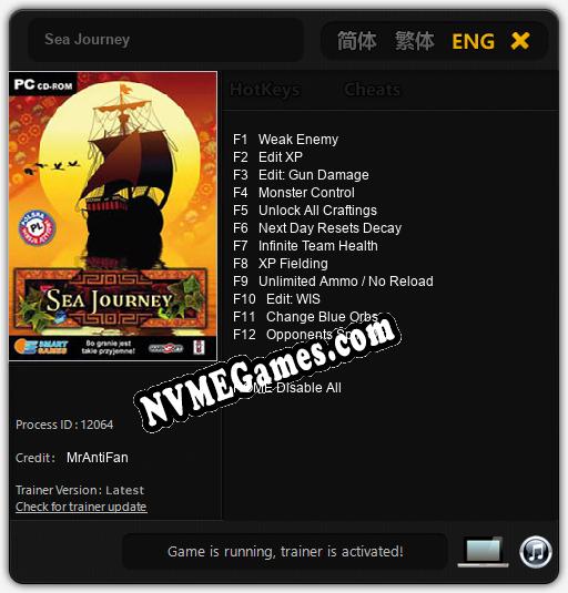 Sea Journey: Trainer +12 [v1.3]