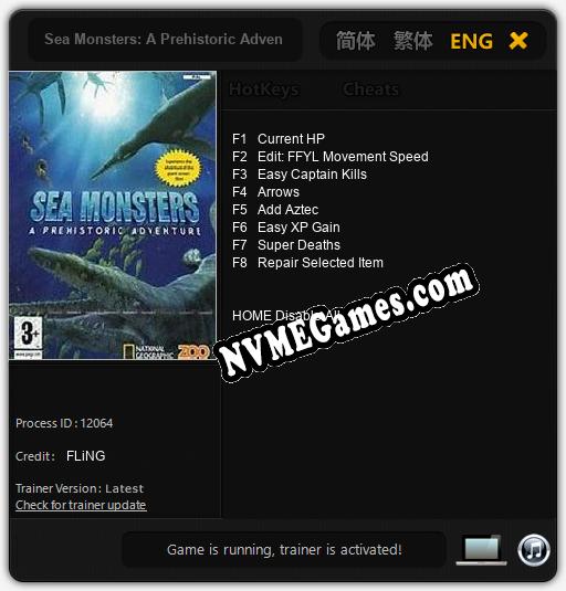 Sea Monsters: A Prehistoric Adventure: Cheats, Trainer +8 [FLiNG]