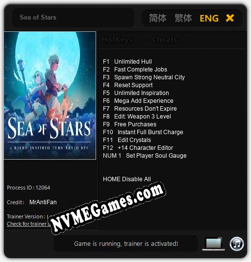 Sea of Stars: Treinador (V1.0.74)