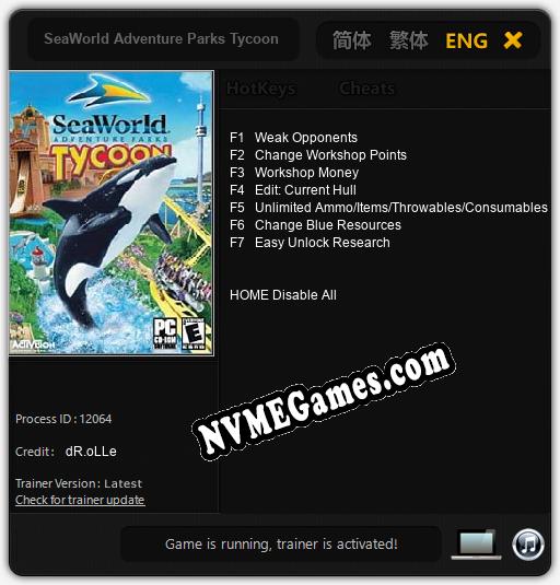 SeaWorld Adventure Parks Tycoon: Trainer +7 [v1.7]