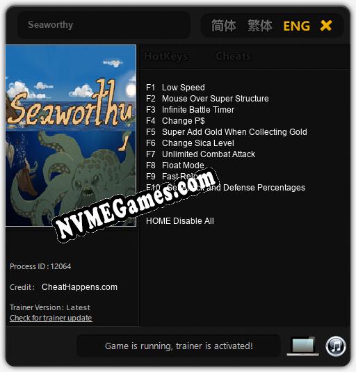 Seaworthy: Trainer +10 [v1.6]