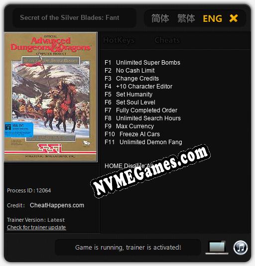 Secret of the Silver Blades: Fantasy Role-Playing Epic Vol. III: Treinador (V1.0.42)