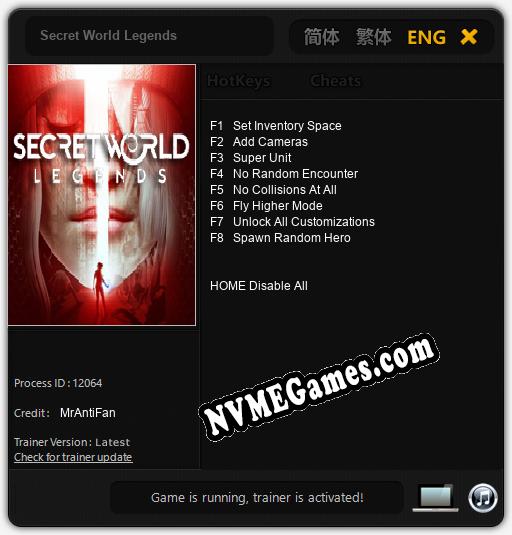 Secret World Legends: Treinador (V1.0.15)