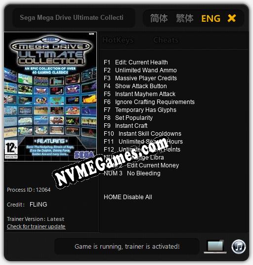 Sega Mega Drive Ultimate Collection: Cheats, Trainer +15 [FLiNG]