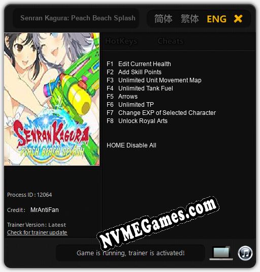 Senran Kagura: Peach Beach Splash: Cheats, Trainer +8 [MrAntiFan]