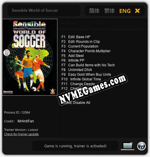 Sensible World of Soccer: Treinador (V1.0.14)