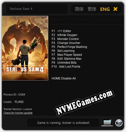 Serious Sam 4: Trainer +10 [v1.6]