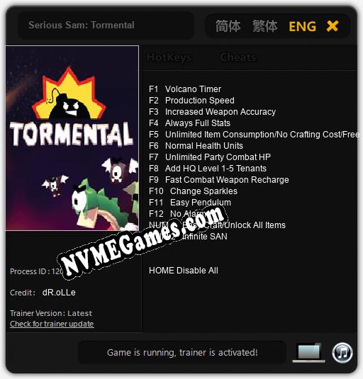 Serious Sam: Tormental: Treinador (V1.0.93)