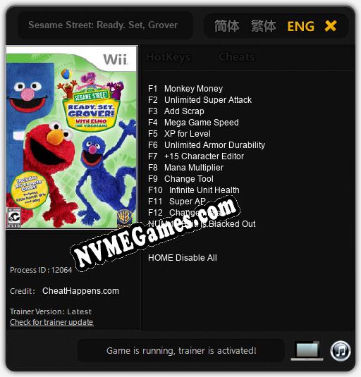 Sesame Street: Ready. Set, Grover!: Treinador (V1.0.95)