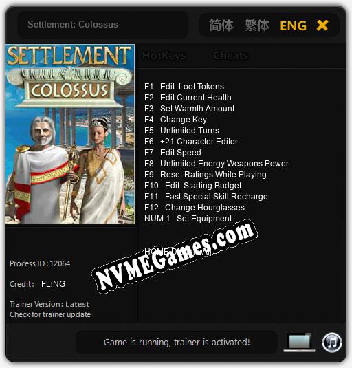 Settlement: Colossus: Treinador (V1.0.42)