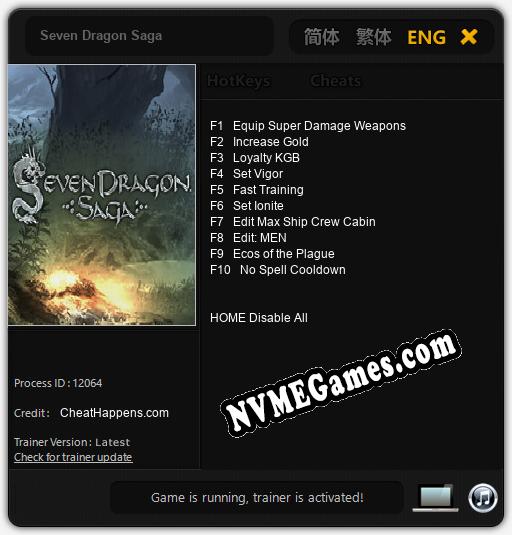 Seven Dragon Saga: Trainer +10 [v1.6]