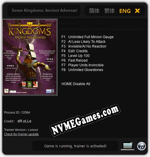 Seven Kingdoms: Ancient Adversaries: Cheats, Trainer +8 [dR.oLLe]