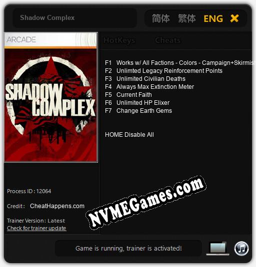 Shadow Complex: Cheats, Trainer +7 [CheatHappens.com]