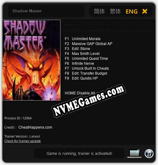 Shadow Master: Cheats, Trainer +9 [CheatHappens.com]